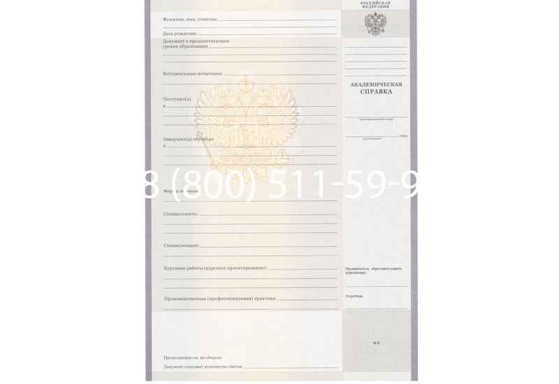 Купить Академическая справка образца 2010-2011 год для колледжа в Красногорске Купить Академическая справка образца 2010-2011 год для колледжа в Красногорске